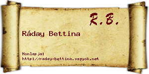 Ráday Bettina névjegykártya